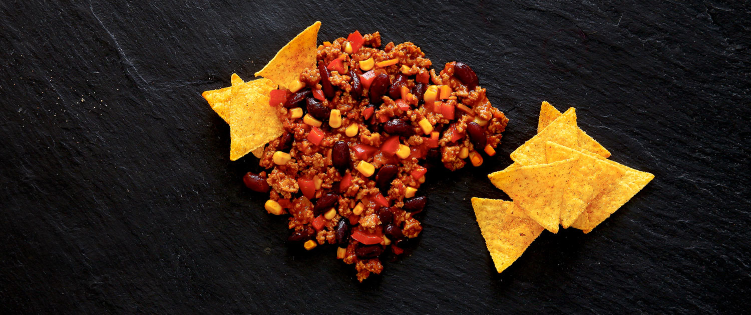 Tortilla Chips mit Cili con Carne